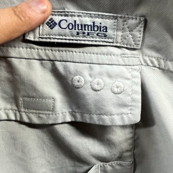 Columbia PFG Fishing Shirt Men Size 3X Gray Vented Omni-Shield Langara BC Salmon - Picture 3 of 11